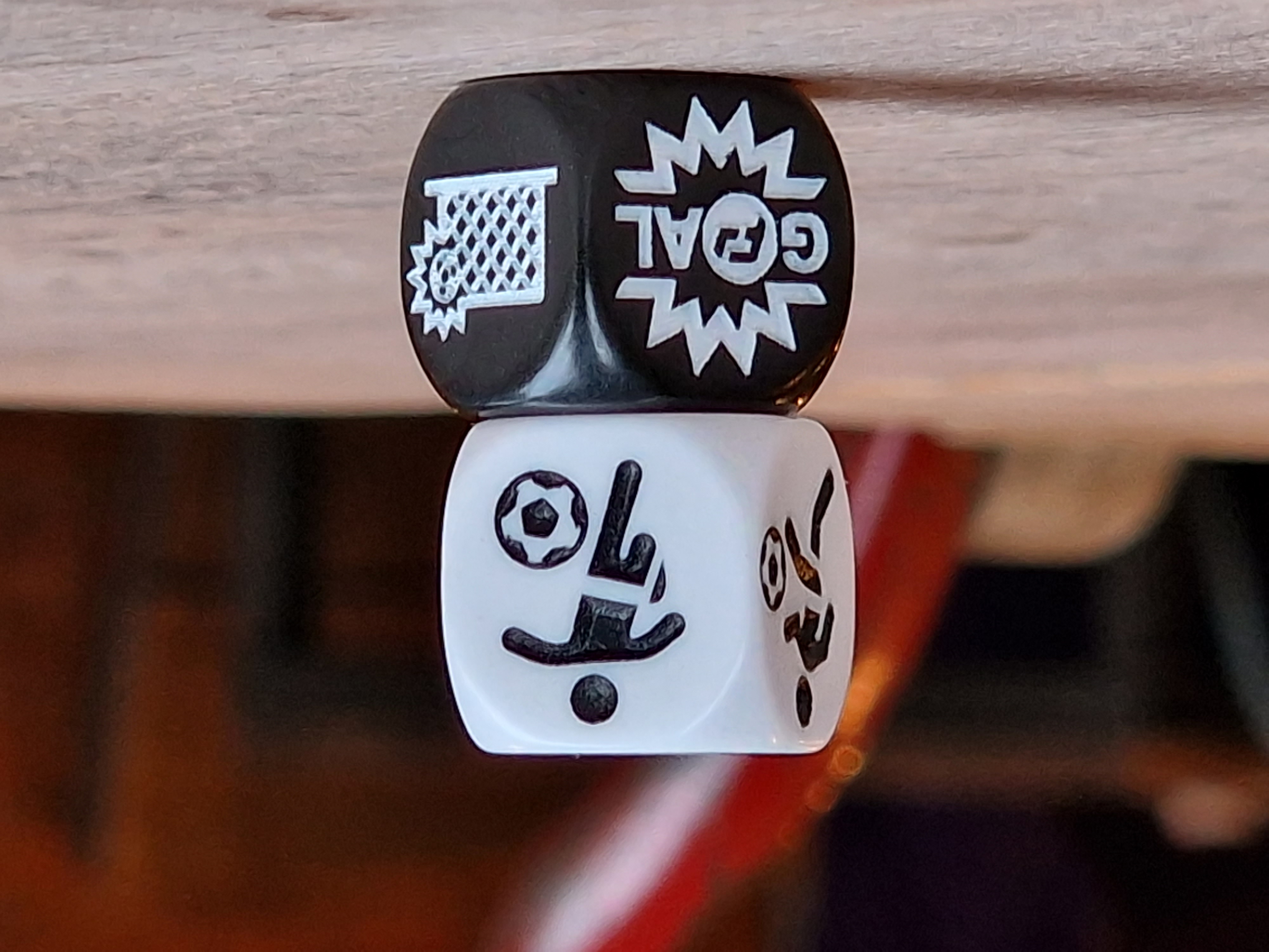 The Feverpitch football dice ready to play
